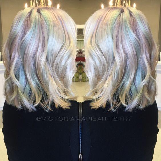 Colorful layered bob hair