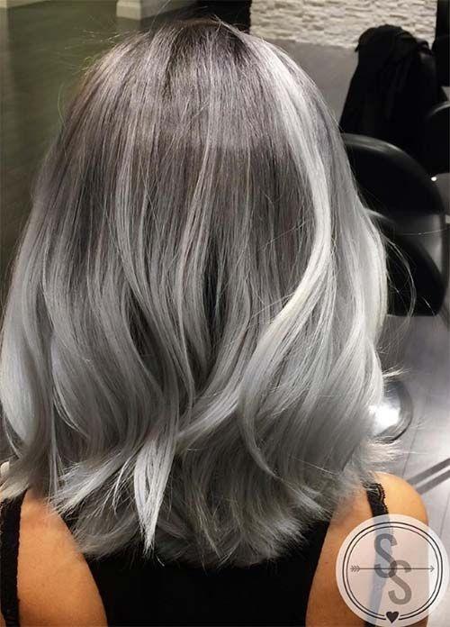 Gray bob hairstyle and haircut