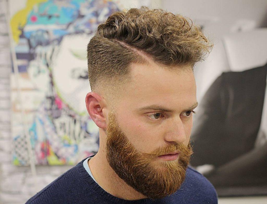 Curly Side Part Men Hairstyles