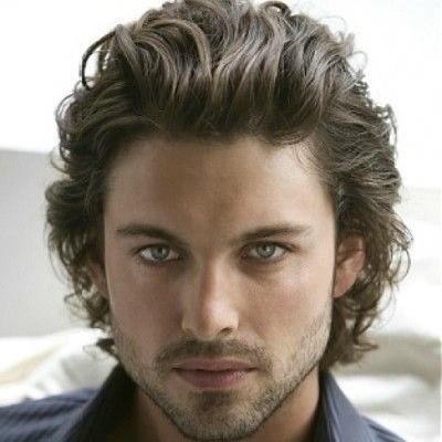 Curly Slicked Back Men Hairstyles