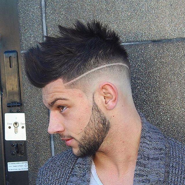 High Fade with Fohawk and Design Men Hairstyles