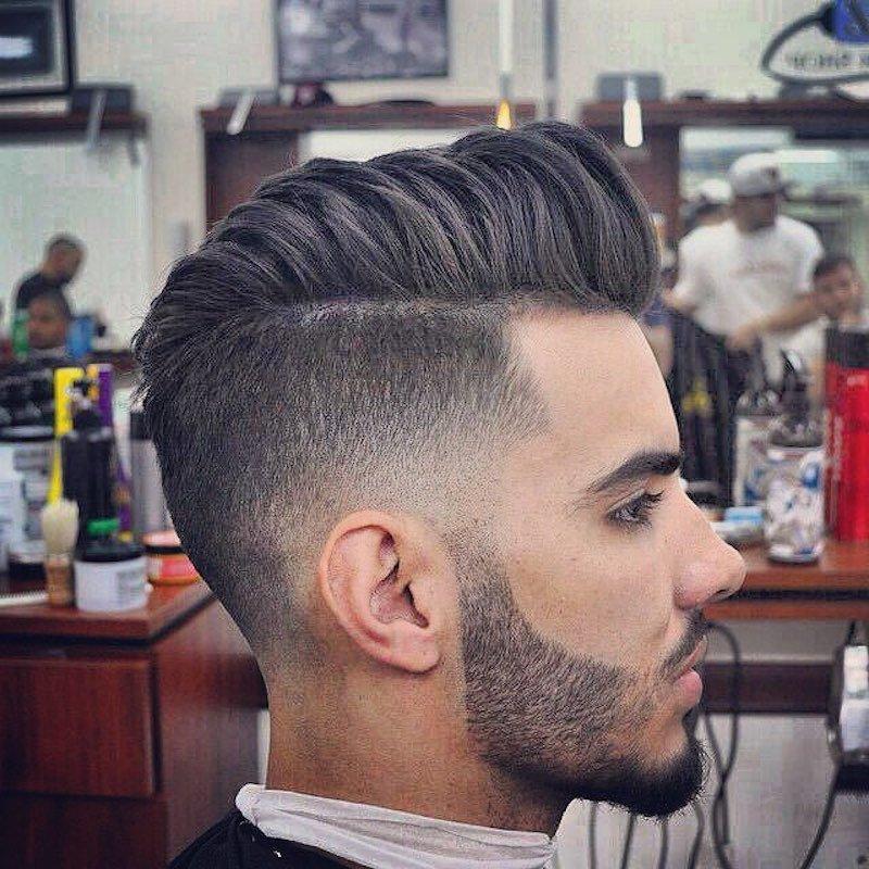 High Fade with Loose Pompadour Men Hairstyles