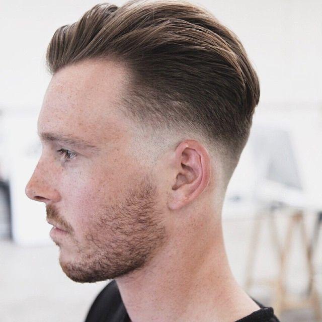 Low Fade with Long Fringe Men Hairstyles