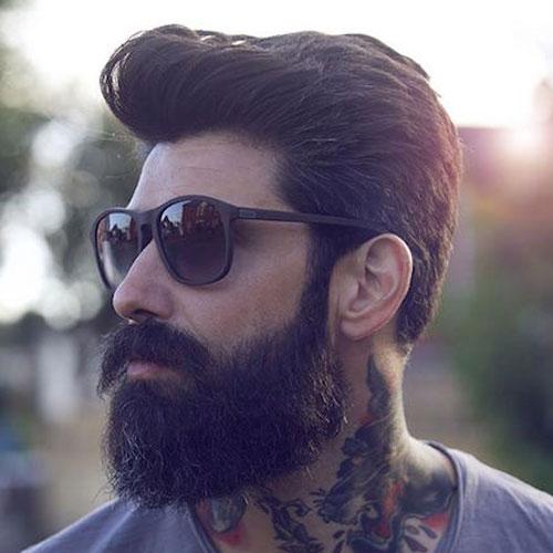 Pompadour and Beard Men Hairstyles