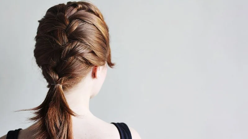 Best Hairstyle For Swimming French-Braid-Ponytail