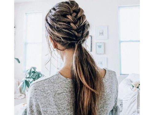 Best Hairstyle For Swimming Slightly Pulled Apart French_Braid_Into_Low_Pony