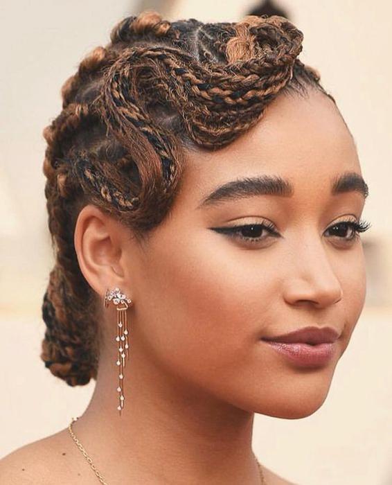 Braided Finger Wave Hairstyles For Black Hair black woman