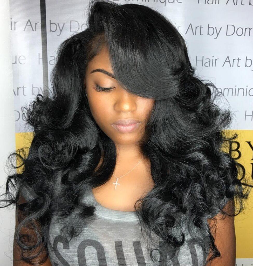 35 Weave Hairstyles That Will Make You Look Amazing Long Black Curled Hairstyle
