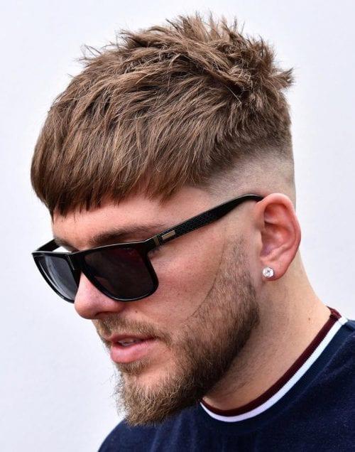 Shaved Sides Haircuts for Men Textured French Choppy Fringe 500x636 1