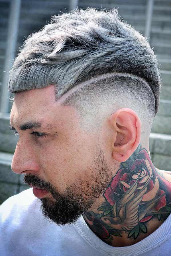 Shaved Sides Haircuts for Men with tatoos