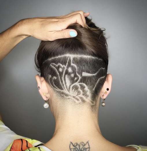 shaved sides butterfly design