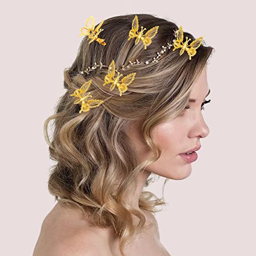 12 Piece Metal Moving Butterfly Hair Clips Fluttering Butterfly Clips For Hair 90S Handmade Butterfly Hair Barrettes Hair Styling Clips Cute Hair Accessories For Women Girls Kidsgold 0 2