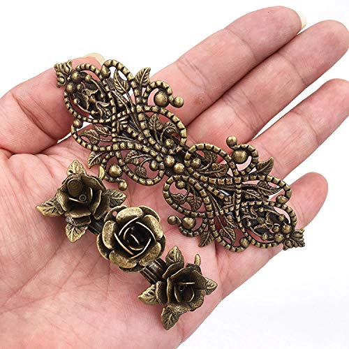 14 Pcs Retro Vintage Metal French Barrette Kalolary Vintage Bronze Hair Clips Jewelry Accessory For Women Girls Halloween Christmas Thanksgiving Day Gift Hair Decoration 0 1