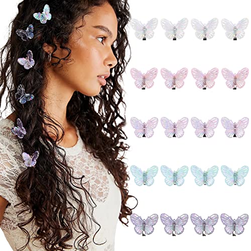 20 Pieces Glitter Butterfly Hair Clips Clamps Pins Claw Clips Cute Butterfly Hair Styling Accessories For Women And Girls 0 5