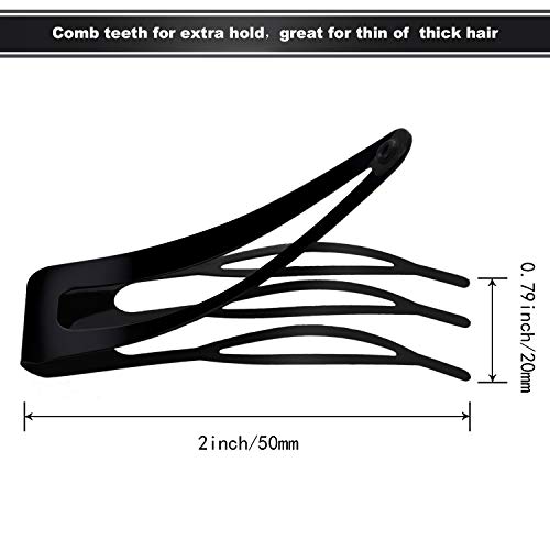 24 Pieces Double Grip Hair Clips Metal Snap Hair Clips Hair Barrettes For Hair Making Salon Supplies Black 0 1