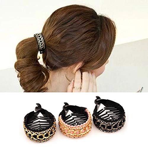 3Pcs Korean Style Stripe Bow Hair Claw Elegant Solid Cloth Ties Banana Hair Crab Clips Ponytail Hold For Women And Girls A 0 0