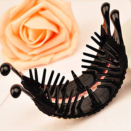 3Pcs Korean Style Stripe Bow Hair Claw Elegant Solid Cloth Ties Banana Hair Crab Clips Ponytail Hold For Women And Girls A 0 1