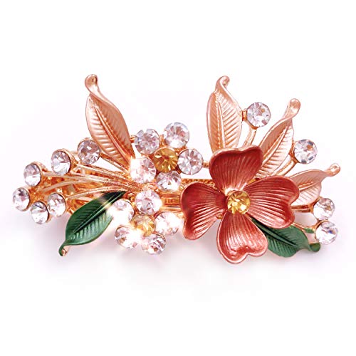 4Pcs Colorful Vintage Flower Design Metal Small French Barrettes Hair Clasps Accessories Women 0 2