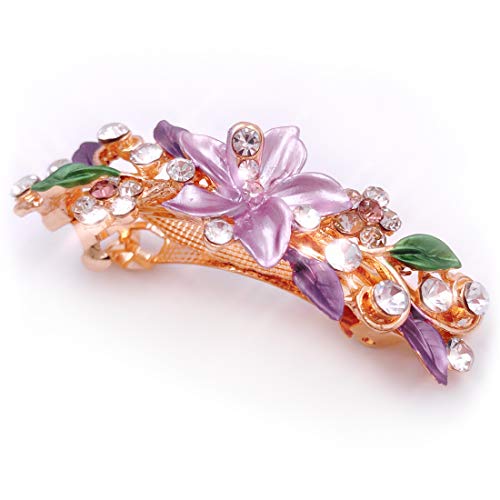 4Pcs Colorful Vintage Flower Design Metal Small French Barrettes Hair Clasps Accessories Women 0 4