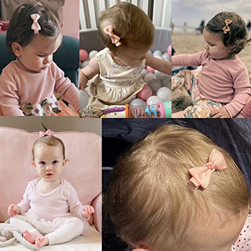 50 Pieces 25 Colors In Pairs Baby Girls Fully Lined Hair Pins Tiny 2 Hair Bows Alligator Clips For Girls Infants Toddlers 0 1