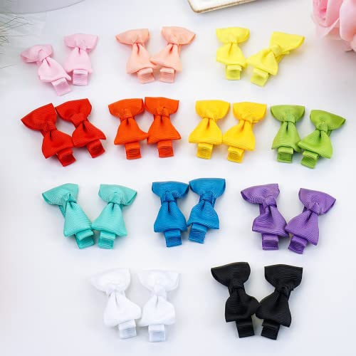50 Pieces 25 Colors In Pairs Baby Girls Fully Lined Hair Pins Tiny 2 Hair Bows Alligator Clips For Girls Infants Toddlers 0 2