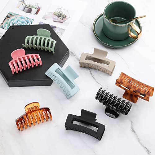 8 Colors Lolalet Hair Clips Claw Clips Hair Claw Clips 2 Styles Nonslip Medium Large Jaw Clip For Women Girls 4 Square Matte And 4 Bright Acrylic Hair Clamps For Thick Thin Fine Long Hair Style A 0 3