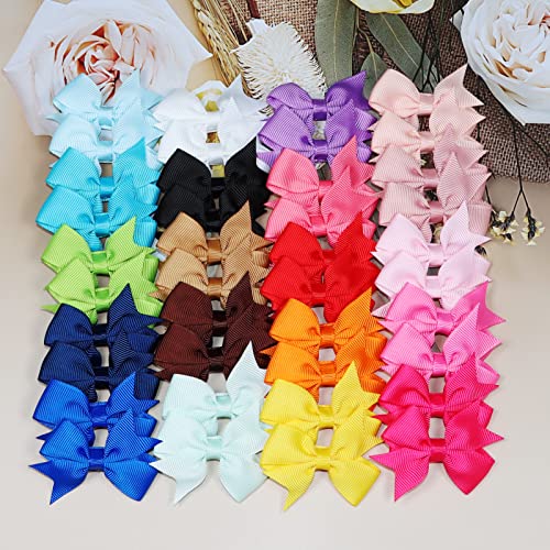 Alinmo Baby Hair Clips 2 Baby Girls Fully Lined Baby Bows Tiny Hair Bows Alligator Clips For Baby Girls Infants Toddlers In Pairs 0 4