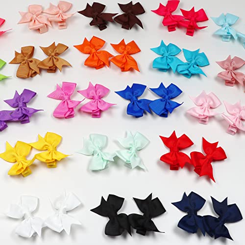 Alinmo Baby Hair Clips 2 Baby Girls Fully Lined Baby Bows Tiny Hair Bows Alligator Clips For Baby Girls Infants Toddlers In Pairs 0 5