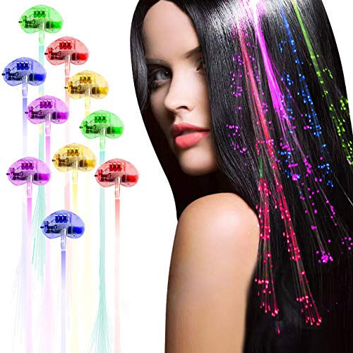 Acooe 10 Pack Flashing Led Light Up Toys Optics Led Hair Lights Flashing Led Light Up Toys Barrettes For Party Bar Dancing Hairpin Light Up Hair Accessories 0