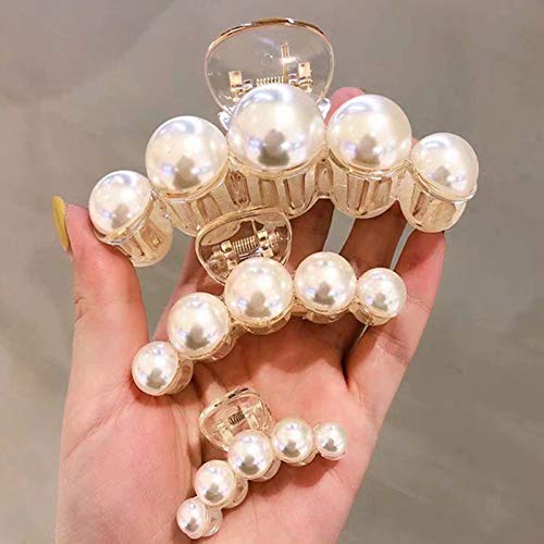 Agirlvct Pearl Hair Clawstyling Hair Clips Strong Hold Hair Jaw Clips Big Hair Clips Barrettes Nonslip Birthday Business Gift Hair Accessories For Women Girls Daughter Girlfriend4 Pack 0 3