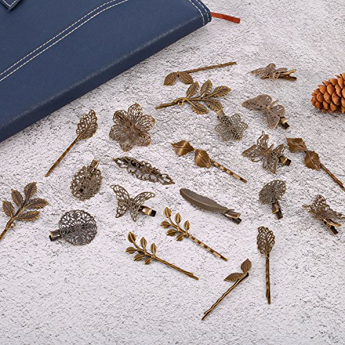 Bbto 22 Pieces Vintage Hair Clips Barrettes Bronze Leaf Bobby Pin Flower Butterfly Heart Hair Clip For Girls And Women Mix Styles 0 3