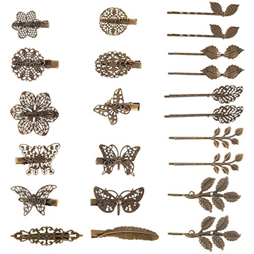 Bbto 22 Pieces Vintage Hair Clips Barrettes Bronze Leaf Bobby Pin Flower Butterfly Heart Hair Clip For Girls And Women Mix Styles 0