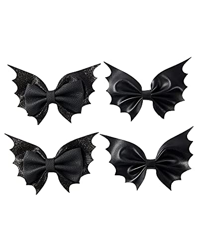 Bat Hair Bow Clips For Teen Girls Women 4Pcs Halloween Decorations Cosplay Costume Hair Accessories 4Inch 0