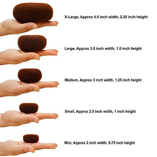 Beaute Galleria Hair Donut Bun Maker Ring Style Mesh Chignon Ballet Sock Bun Large Brown 0 3