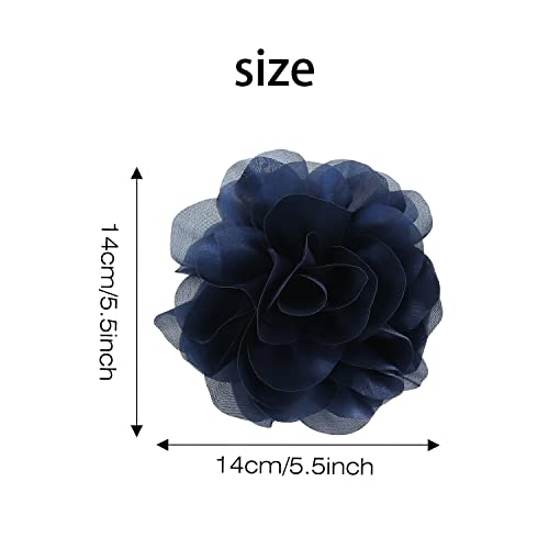 Cinaci 4 Pack Chiffon Big Rose Flower Bow Plastic Hair Claw Clips Barrettes Clamps Ponytail Holder Buns Chignon Holder Accessories For Women Girls 0 4
