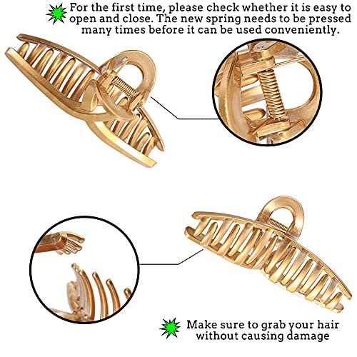 Claw Hair Jaw Clips Barrettes 3 Pcs No Slip Claw Clip Hair Clamp Grips For Women Girls Jaw Clips Clamp Barrettesplasticgoldrose Goldsilver 0 1