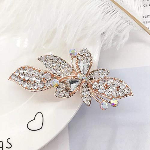 Crystal Hair Claw Clip 3Pcs Rhinestone Hair Clips French Hair Barrettes Spring Clip Bridal Wedding Formal Event Jewelry Accessory For Women And Girl Pinkblueclear 0 2