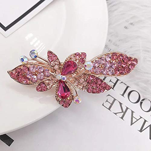 Crystal Hair Claw Clip 3Pcs Rhinestone Hair Clips French Hair Barrettes Spring Clip Bridal Wedding Formal Event Jewelry Accessory For Women And Girl Pinkblueclear 0 3