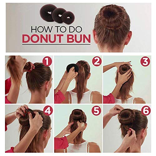 Donut Bun Maker Tsmaddts Hair Ring Style Bun Maker Set With 7Pcs Hair Bun Makers 5Pcs Hair Elastic Bands 20Pcs Hair Pins Dark Brown 0 1