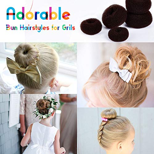 Donut Bun Maker Tsmaddts Hair Ring Style Bun Maker Set With 7Pcs Hair Bun Makers 5Pcs Hair Elastic Bands 20Pcs Hair Pins Dark Brown 0 3