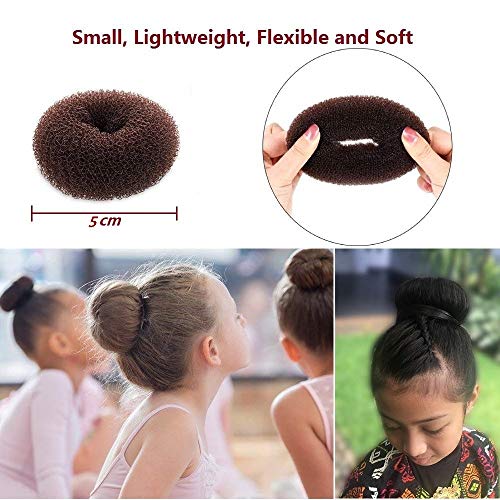 Extra Small Hair Bun Maker For Kids 6 Pcs Chignon Hair Donut Sock Bun Form For Girls Mini Hair Doughnut Shaper For Short And Thin Hair Small Size 2 Inch Dark Brown 0 0