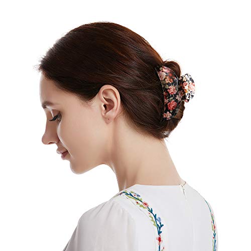 Hair Claw Clips Set For Women Girls Medium Tortoise Shell Double Grip Teeth Clamps Strong Jaw Cute Floral Print Nonslip Acrylic Banana Design Thick Thin Hair Hold Clutches Accessories 35 Twinfree 4 Pa 0 0