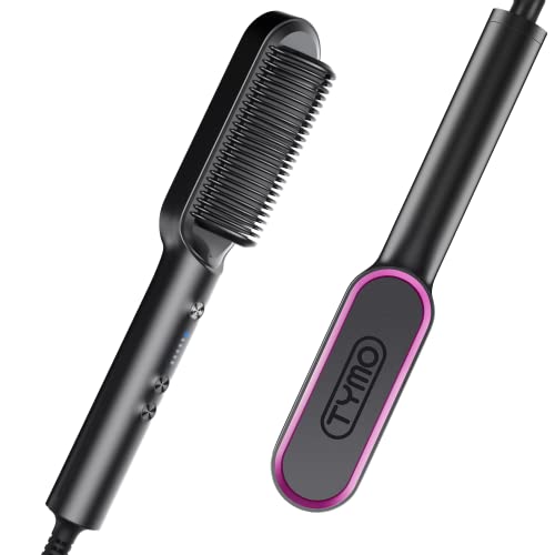 Hair Straightener Comb Matte Black Tymo Hair Straightener Brush Straightening Comb For Women With 5 Temp 20S Fast Heating Anti Scald 0