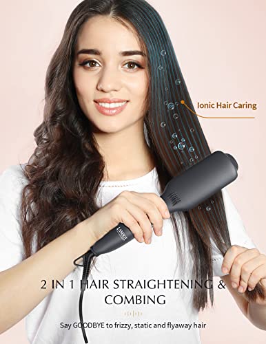 Landot Hair Straightener Brush Negative Ion Heated Straightening Brush For Smooth Frizz Free Hair 0 0