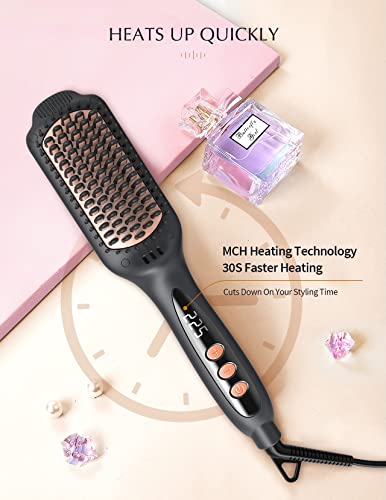Landot Hair Straightener Brush Negative Ion Heated Straightening Brush For Smooth Frizz Free Hair 0 3
