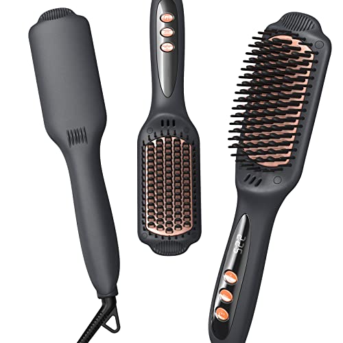 Landot Hair Straightener Brush Negative Ion Heated Straightening Brush For Smooth Frizz Free Hair 0