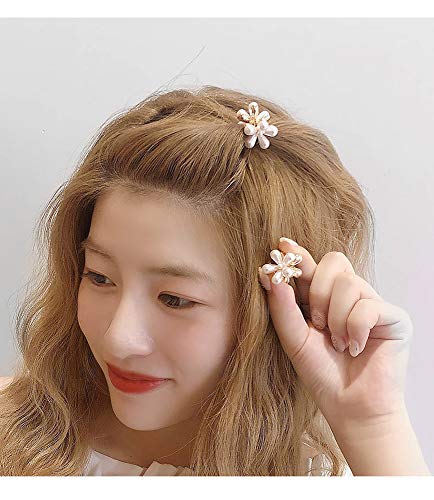 Mini Pearl Hair Barrettes For Women Girls 10Pcs Sweet Artificial Pearl Hair Clips Flower Pins Clips For Party Wedding Daily 0 5