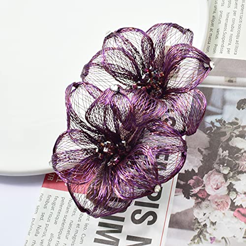 Mistofu Fancy Hair Barrettes Clips For Women Large Flower Barrettes For Thick Hair Accessories Handmade Copper Wire 0 2