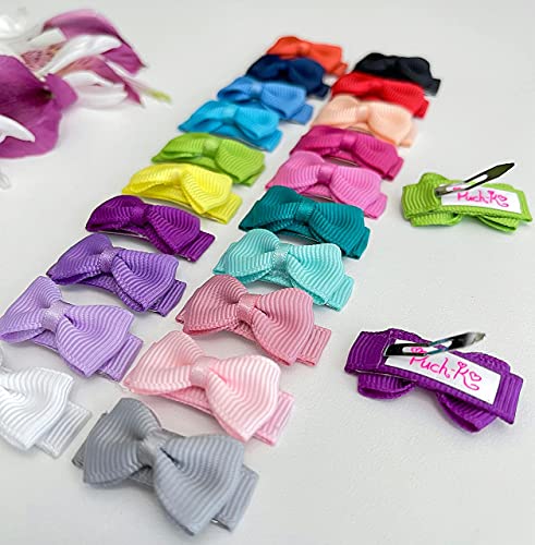 Newborn Baby Snap Hair Clips Tiny Bow Non Slip Barrettes For Infant Fine Hair Mini Bow Girl By Puch Ko 0 2
