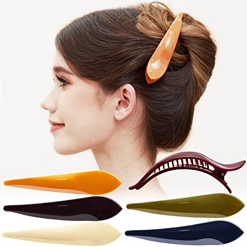 Rc Roche Ornament 6 Pcs Womens Hair Clip Professional Styling Sectioning Inner Teeth Curve Durable Alligator Duck Bill Jaw Strong Secure Grip Salon Medium Classic Multicolor 0